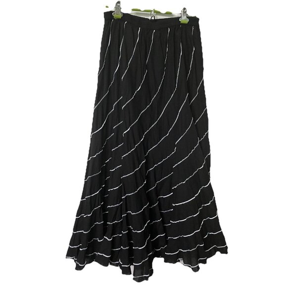 Y2K Miss Nikky Maxi Skirt Womens XL Black Tiered Flared Whimsigoth 2000s - Picture 1 of 10